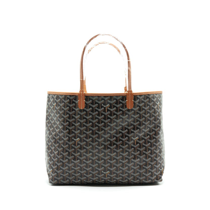 Goyard Saint Louis Tote PM – Brown & Black Goyardine Canvas, Silver Hardware