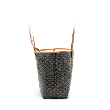 Goyard Saint Louis Tote PM – Brown & Black Goyardine Canvas, Silver Hardware
