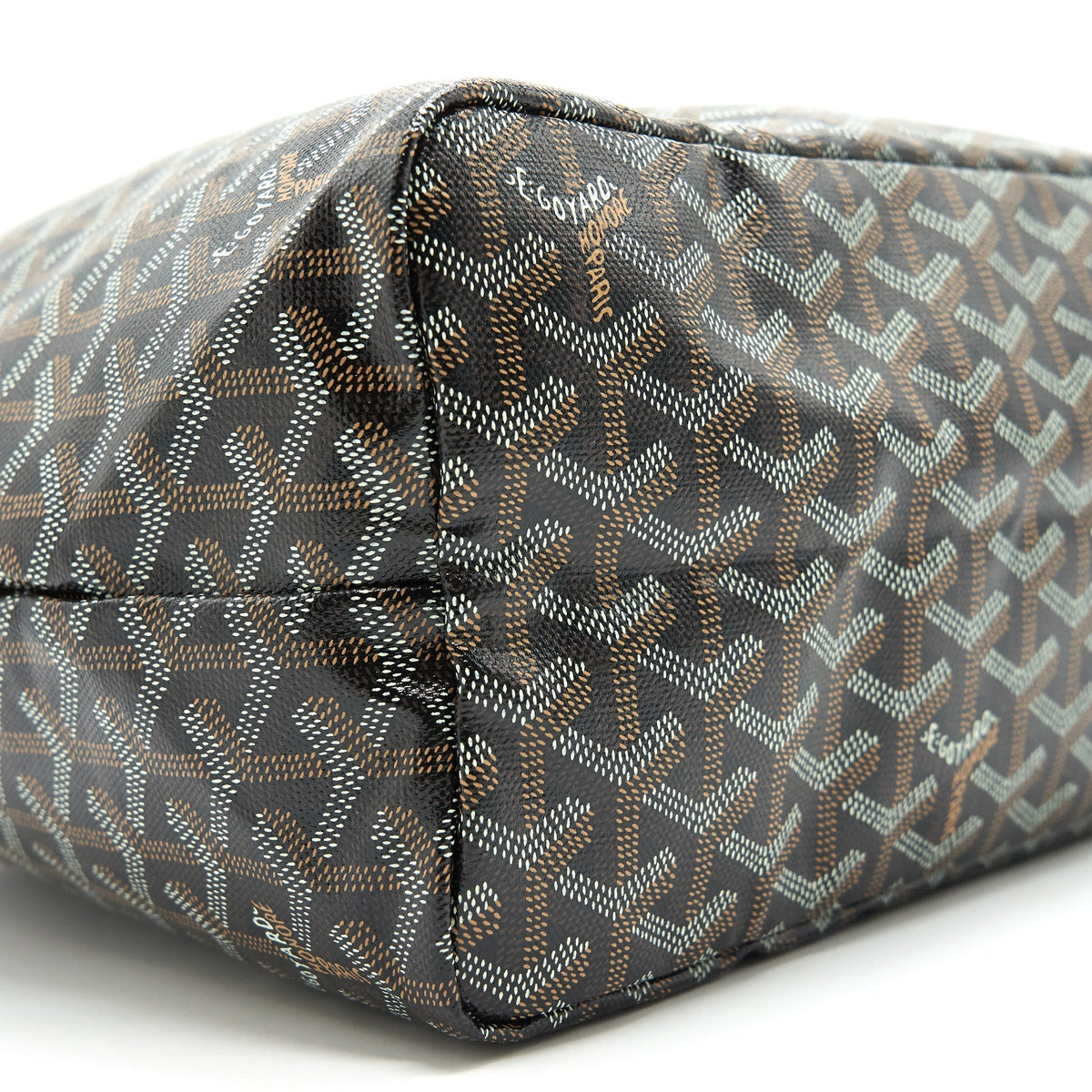 Goyard Saint Louis Tote PM – Brown & Black Goyardine Canvas, Silver Hardware