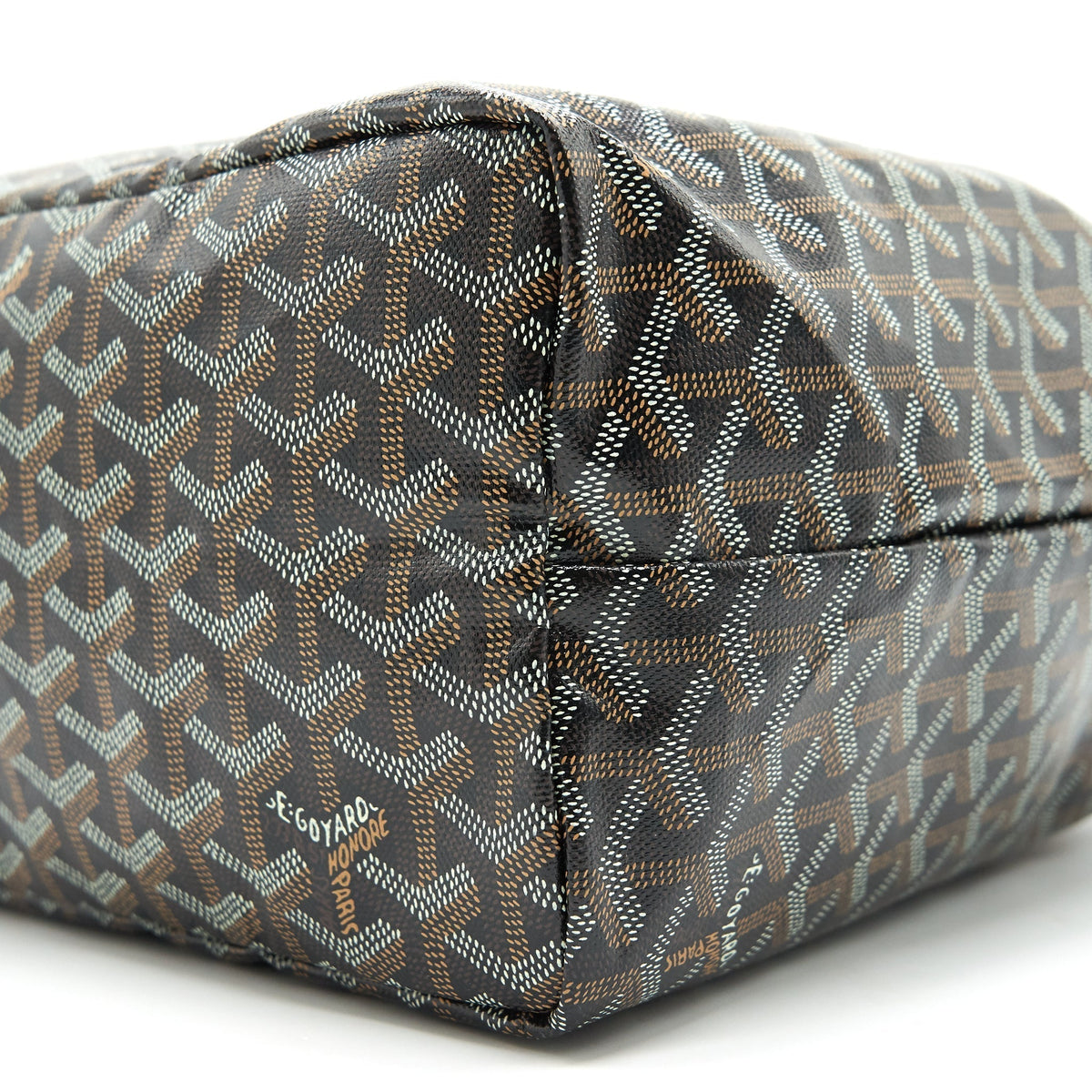 Goyard Saint Louis Tote PM – Brown & Black Goyardine Canvas, Silver Hardware