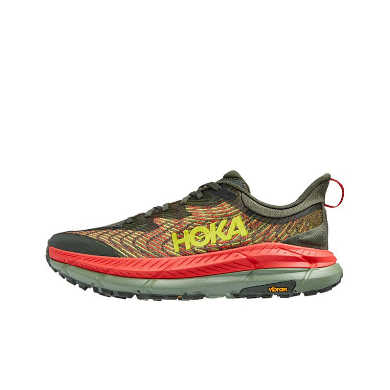 HOKA Sneakers - Olive / Red with Lime Accents