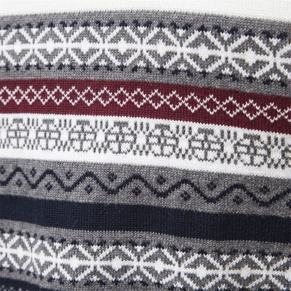 Men's Half-Zip Stand Collar Polo Sweater