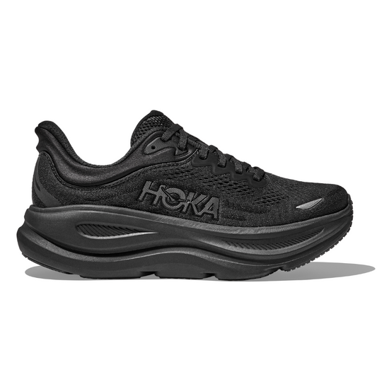 Men's HOKA Bondi 9 Cushioned Running Shoes - Black / Black