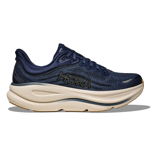 Men's HOKA Bondi 9 Cushioned Running Shoes - Midnight Blue / Varsity Navy
