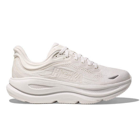 Men's HOKA Bondi 9 Cushioned Running Shoes - White / White