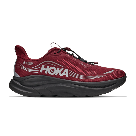 Men's HOKA Clifton 11 GTX Waterproof Running Shoes - Varsity Burgundy / Carbon Black
