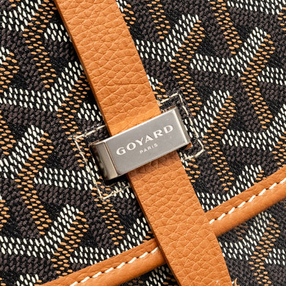 Goyard Belvedere PM Messenger Bag – Black & Tan Goyardine Canvas & Calfskin, Silver Hardware
