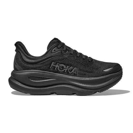 Women's HOKA Bondi 9 Cushioned Running Shoes - Black / Black