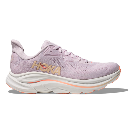 Women's HOKA Clifton 10 Cushioned Running Shoes - Lilac Cream / Tangerine Glow