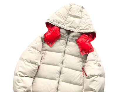 Moncler Poirier Down Jacket - White/Red
