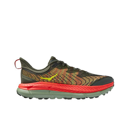 HOKA Sneakers - Olive / Red with Lime Accents