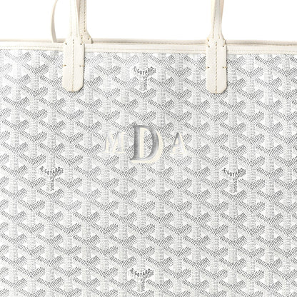 GOYARD Goyardine Reversible Anjou PM Tote – White